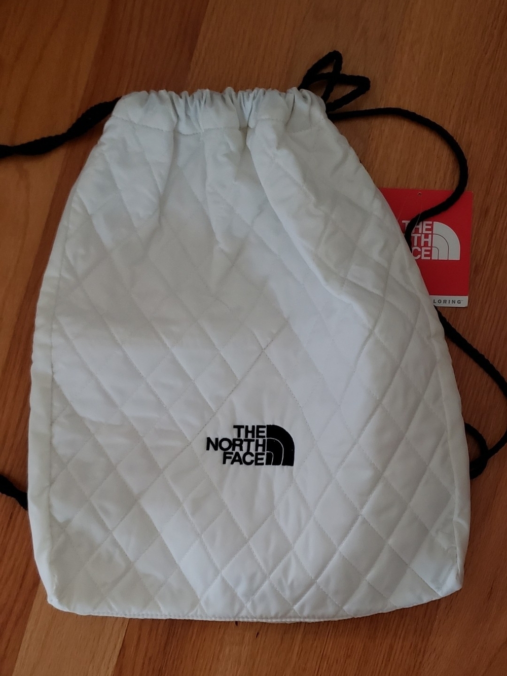 The North Face White Quilted Drawstring Bag - Unisex